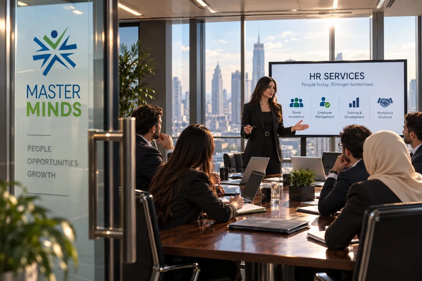 An HR services presentation to a company team